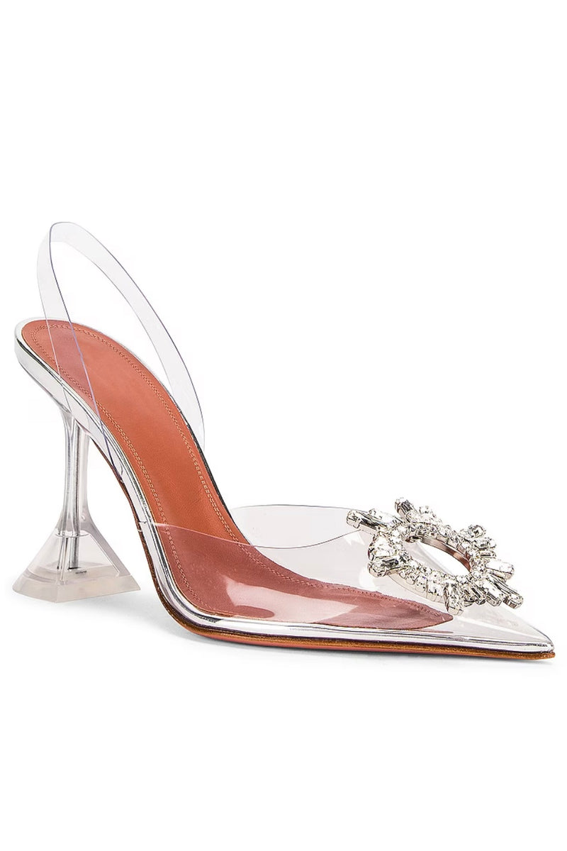 Jessica Bara Sandra Rhinestone Pointed Clear Heels – JESSICA BARA